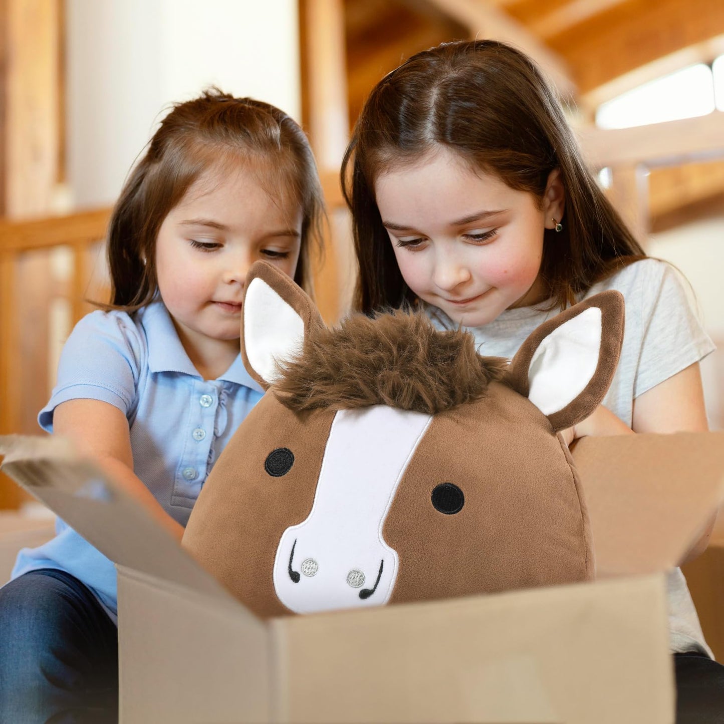 PEACH CAT Original Quarter Horse Stuffed Animal 12" Cute Horse Plush Soft Plushies Toys Gifts for Kids Adults Brown