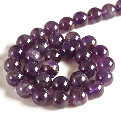 60pcs 6mm Amethyst Beads Natural Gemstone Beads Round Loose Beads for Jewelry Making