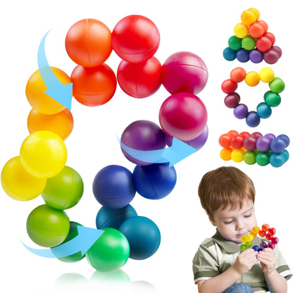 Sensory Autism Balls Toy for Toddler Kids, Airplane Travel Toys for Age 3-5 5-7 3-4 4-8 School Fidget Classroom Autistic Calm Down Treasure Prize Box Dementia Activities Easter Basket Stuffers Gifts