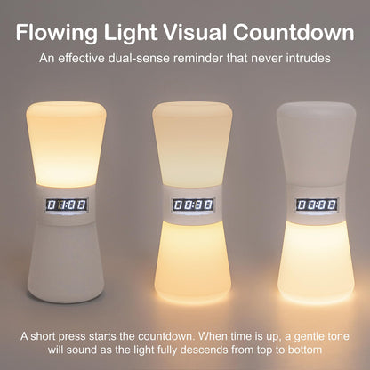 LED Visual Timer & Digital Hourglass, Rechargeable ADHD Timer for Kids and Adults, 1-99 Mins Adjustable Countdown Timer with Flowing Light, Portable Electronic Sand Timer for Classroom, Home