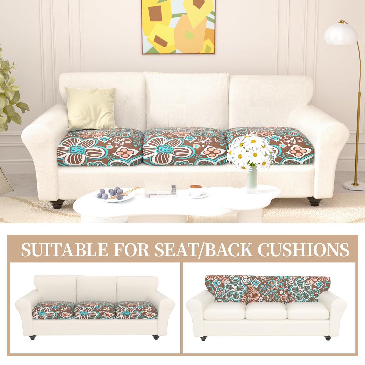 Gdmhy Stretch Couch Cushion Covers for Individual Sofa Seat Cushion,Washable Cushion Slipcover for Chair Loveseat Sofa Cushion,Furniture Protector Sofa Cover(Backrest or Seat)