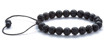 Hamoery Men Women 8mm Lava Rock Aromatherapy Anxiety Essential Oil Diffuser Bracelet Braided Rope Natural Stone Yoga Beads Bracelet Bangle(Set 3)