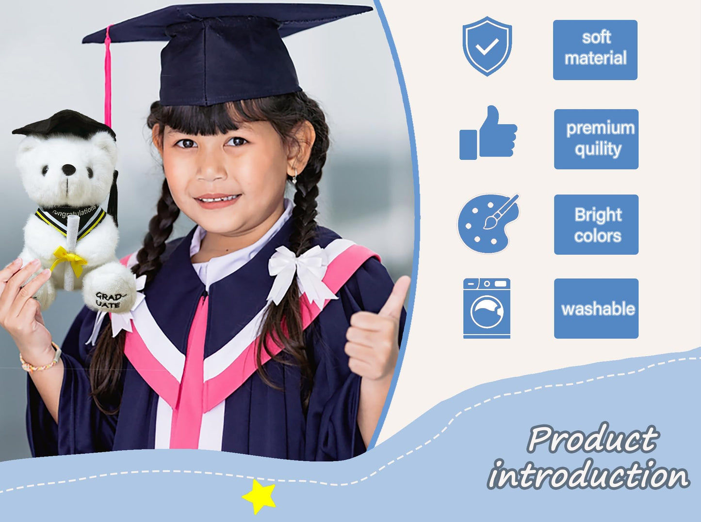 Ziyutam Graduation Bear Gifts for Class of 2026 Graduation Plush, Teddy Bear Stuffed Animal with Cap and Gown College High School Graduation Gifts for Boys & Girls
