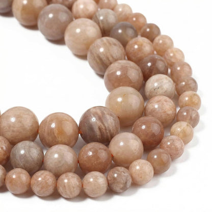 Yochus 60pcs Sunstone Beads，6mm Healing Power Natural Stone Round Loose Beads for Jewelry Making Earring Necklace DIY Crafts