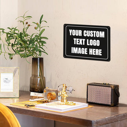 Custom Sign Personalized Metal Sign Custom Signs for Office/Wall/Garden/Indoor or Outdoor/Home Signs Design Your Logo/Text/Image-12x8Inch
