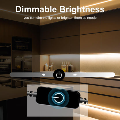 Pandery COB LED Strip,LED Strip Lights 3M/9.84ft,Touch Dimmable LED Strips,CRI90+,2700K Warm White cob led,960LEDs,24V LED Tape Lights,Indoor for Bedroom, Kitchen, TV, Mirror,Cabinet