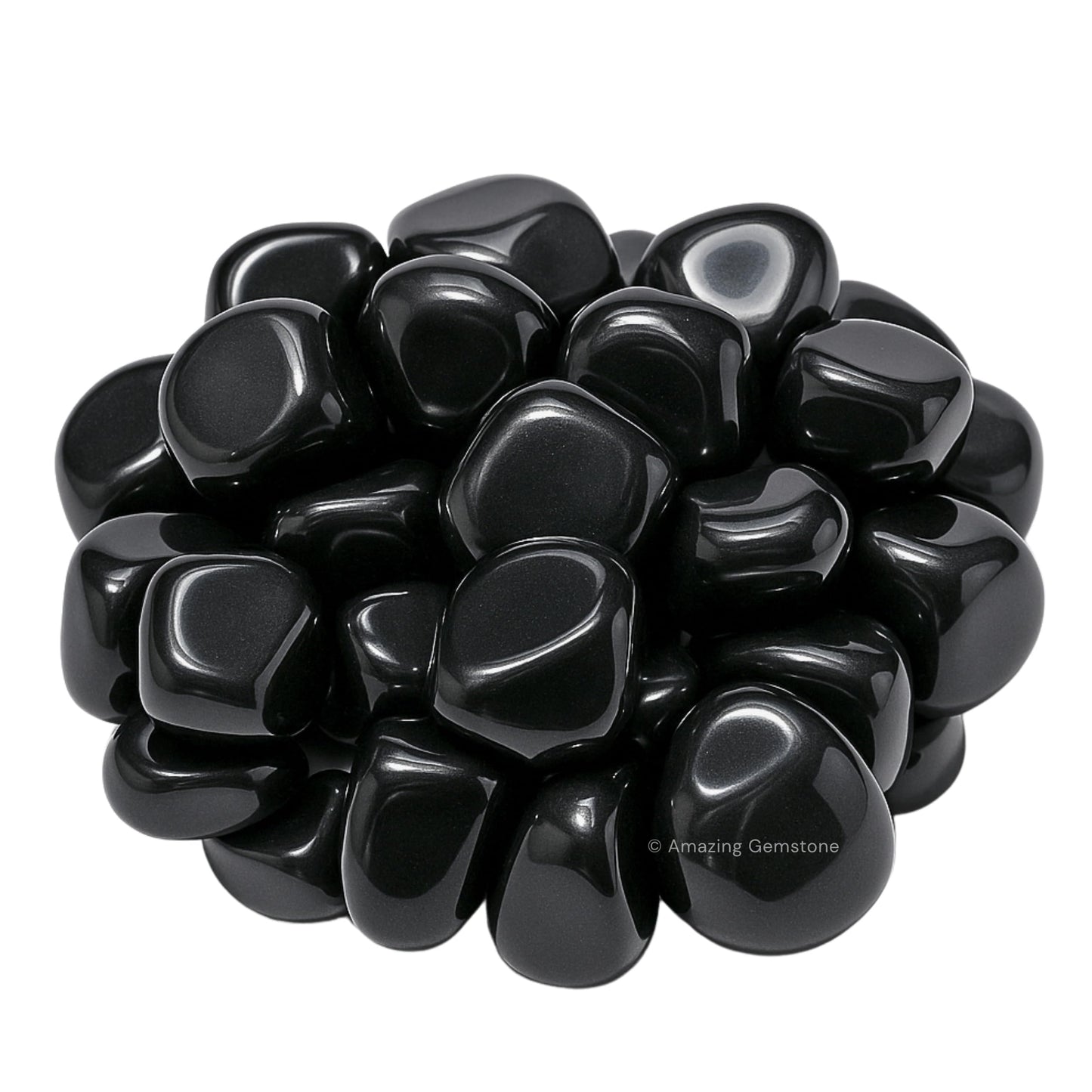 Amazing Gemstone Black Obsidian Crystal Tumbled Stones Polished Rocks - Natural Gem Stones for Healing - DIY Crystals for Protection (1 Piece)