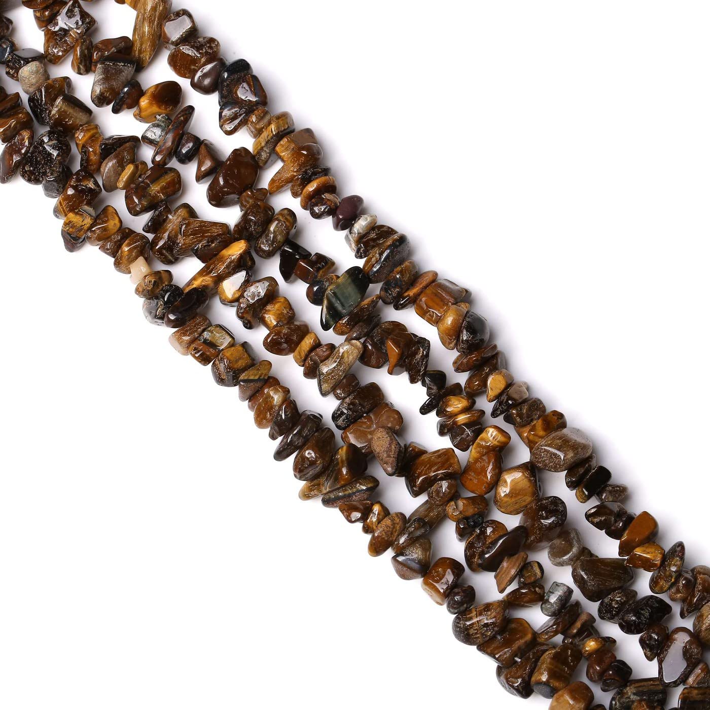 LAIDANLA Tiger Eye 400pcs Natural Chip Stone Beads 5-8mm Healing Crystal Irregular Gemstones Drilled DIY Loose Rocks Bead Crystal for Bracelet Earrings Necklace Jewelry Making Crafting