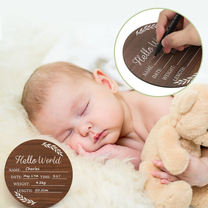 Baby Announcement Sign, Hello World Newborn Signs, Baby Name Sign, Birth Announcement Signs for Photo Prop, Nursery Decor