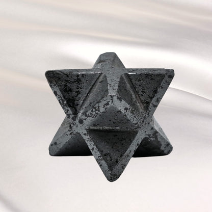 Amazing Gemstone Hematite Merkaba Crystal - 0.75 Inches Metaphysical Merkaba Star for Meditation - Energetic Tetrahedron Crystal and Healing Stones for Spiritual Growth and Healing (15-20mm)
