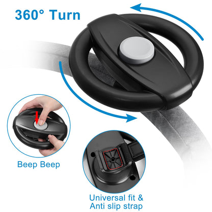 Accmor Stroller Steering Wheel Toy, Simulated Steering Wheel for Stroller Shopping Carts Cart Universal Detachable Pretend Driving Funny Toy Attachment
