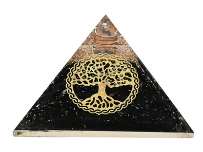 Amazing Gemstone Large Black Tourmaline Orgone Pyramid Crystal, Tree of Life Orgonite Pyramid - Positive Energy Healing