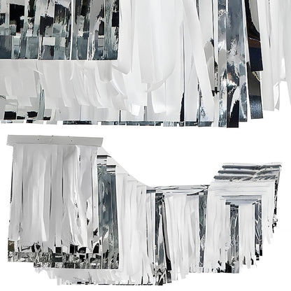 Fun Express 12 Ft. Silver Metallic Foil & Tissue Paper Ceiling Decoration
