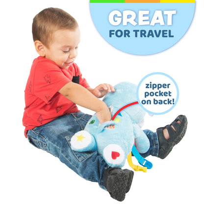 Buckle Toys Barkley Dog - Plush Animal Learning Toy - Develop Fine Motor Skills - Counting and Color Recognition Stuffed Animal - Perfect Travel Toddlers Essentials