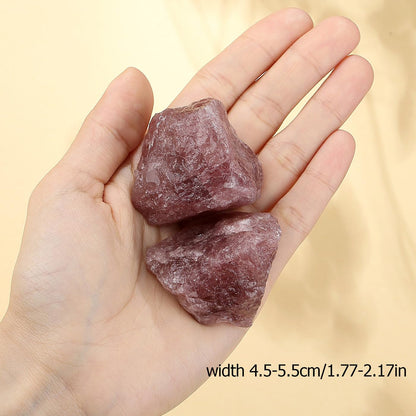 XIANNVXI Strawberry Quartz 1.8-2.2" Large Raw Crystals and Healing Stones Natural Rough Crystal Rocks for Decor Gifts Tumbling Cabbing Polishing Fountain Rocks 1PCS