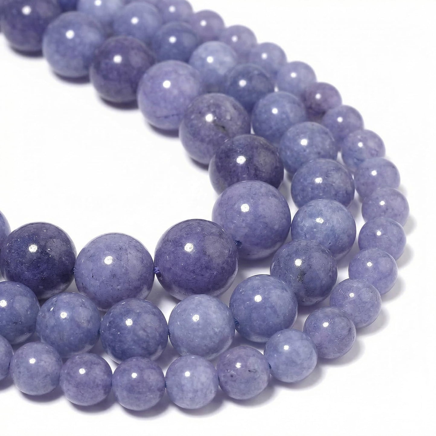 Yochus 60pcs Blue Angelite Stone Beads，6mm Healing Power Natural Stone Round Loose Beads for Jewelry Making Earring Necklace DIY Crafts