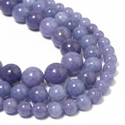 Yochus 60pcs Blue Angelite Stone Beads，6mm Healing Power Natural Stone Round Loose Beads for Jewelry Making Earring Necklace DIY Crafts