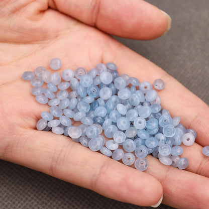 BONNY BOXX 1 Strand (150PCs) Natural 2 * 4mm Aquamarine Rondelle Beads, Natural Abacus Disk Stone Beads Loose Spacer Gemstone for DIY Bracelet Necklace Jewelry Making