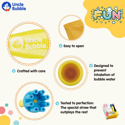 Uncle Bubble Blower for Kids and Toddlers, Mini Bubble Blower Makes Thousands of Bubbles Ease, Plastic Reduction Version