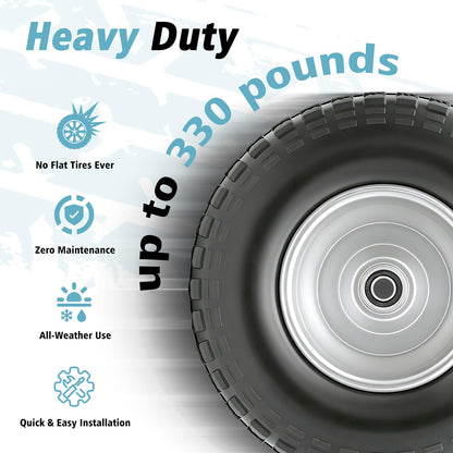 Sutmorly 4.00-6 Tire and Wheel Flat Free,13" Solid Tires with 5/8" Axle Bore Hole and Double Sealed Bearings, Perfect for Wheelbarrow, Garden Cart, Wagon, Dolly (1 Pack)