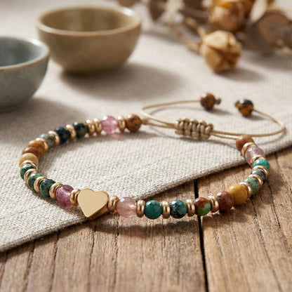 Winerbalaa Inspirational Gifts for Women,Natural Healing Stones Bracelets,Heart Get Well Soon Thinking of You Gifts for Women Family Sister Friendship Birthday Gift