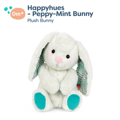 B. toys – 12-Inch Plush Bunny Soft & Cuddly Plush Rabbit Toy Washable – Happy Hues – Peppy Mint Bunny – 0 Months+