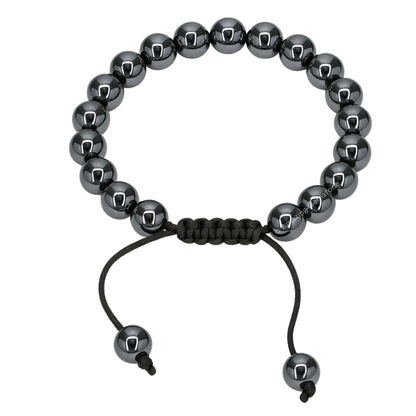 Amazing Gemstone Hematite Bracelet, Gifts For Men & Women - Protection Healing Crystal Bracelet - 8mm Gemstone Beaded Adjustable Bracelet, Pulseras Para Hombres Mujer Stocking Stuffers