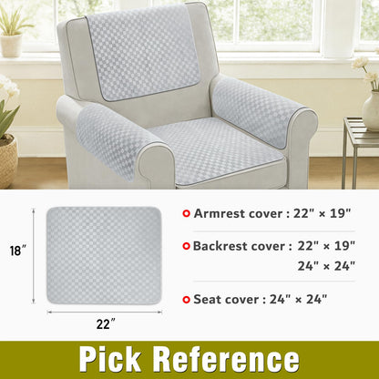 Madelegano Couch Arm Covers, Sofa Arm Covers, Waterproof Armrest Cover for Sofa, Loveseat, Armchair, Anti-Slip Recliner Arm Cover, Headrest Cover, Arm Chair Covers Set of 2 (Light Gray, 22"×18")