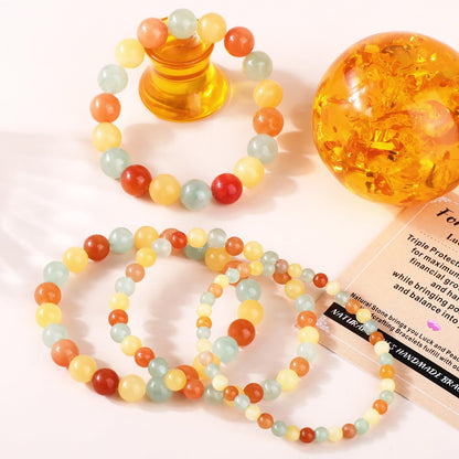 AD Beads 4mm Handmade Fortune Bracelet Elastic Bracelet – Natural Gemstone for Lucky Money Wealth – Meditation, Yoga, Healing and Energy Gift for Men Women