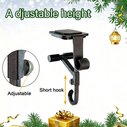 ATRGDUE ATRGDUEFireplace Stocking and Garland Hanger with Two Hooks,Adjustable Mantle Holder- Hold Christmas Decoration and Hang Garland-No Drill,Durable Wrought Iron Holds Up to 20 lbs (3Pcs,Black)
