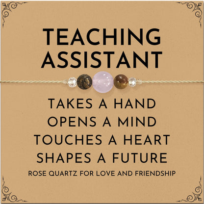 ZOKCC Teacher Assistant Appreciation Gifts for Women: Spiritual Crystal Healing Stone Anxiety Protection Bracelets Birthday Christmas Gifts for Teacher Assistant