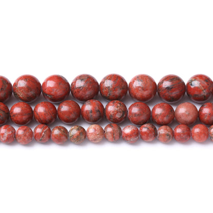 10MM Sesame Red Round Loose Beads Natural Gem Beads Crystal Energy Stone Beads for Jewelry Making DIY Bracelet Necklace