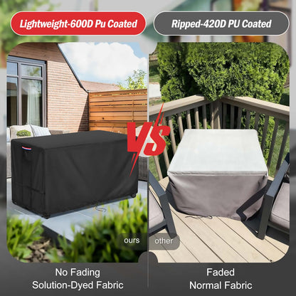 Youlvy Fire Pit Cover Rectangular 43 Inch - Waterproof Outdoor Fire Table Cover Rectangle Heavy Duty, 600D Patio Propane Gas Firepit Cover Rectangular Tear Weather Resistant - 43 x 24 x 25 Inch
