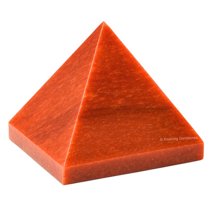 Amazing Gemstone Carrot Jasper Pyramid Crystal Healing Stones - 1.5" Great Pyramid Figurine of Natural Stone Pyramid for Meditation, Reiki, Chakra Balancing and Crystal Pyramids Grid