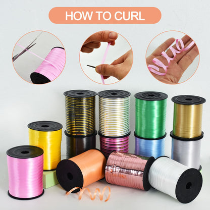 TONIFUL 500 Yards Curling Ribbon-Balloon Ribbon-Shiny Rose Gold Metallic String for DIY Decor,Gift Wrapping,Ribbons and Bows for Christmas New Year Birthday Gifts Graduation Supplies