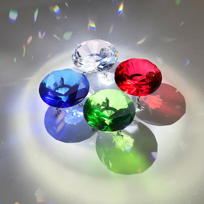 Hiziwimi 60mm Large Crystal Diamond Paperweight with Stand Jewels Wedding Decorations Centerpieces Home Decor (2.36 in, Green)