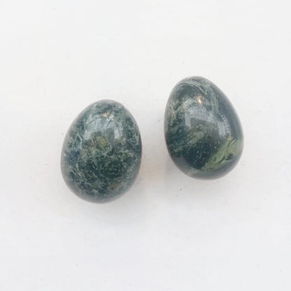 Sunshcat Natural Kambaba Jasper Egg Shaped Meditation Chakra and Home Decor Balance Crystals and Healing Stones Statue Set,35 * 50mm Easter and Thanksgiving Gift,with Wooden Bracket