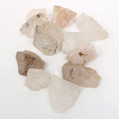 REAL-GEMS Natural Raw Healing Crystals Rough Stones for Tumbling, Cabbing, Polishing, Wire Wrapping, Wicca & Reiki Crystal Healing, Mix Gemstones,7 Chakra (White Quartz)