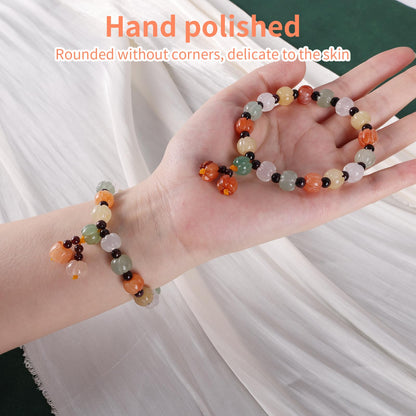 Handmade Natural Jade Beaded Bracelet for Women & Men – Genuine Green/White Jade Gemstone Stretch Bracelet – Lucky Energy Healing Jewelry Gift for Peace, Prosperity & Protection ST-02