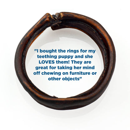 Best Bully Sticks Puppy Teething Rings - Single Ingredient Natural Collagen Puppy Chews for Teething - Bones for Small Dogs - Enrichment, Mental Stimulation, 3 Count