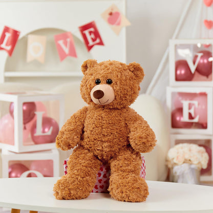 Tezituor Small Teddy Bear Stuffed Animals 18inch, Cute Teddy Bear Plush Toys for Kids Girl Boy, Christmas Bear Plushie Gift for Girlfriend Boyfriend Women Wife, Brown