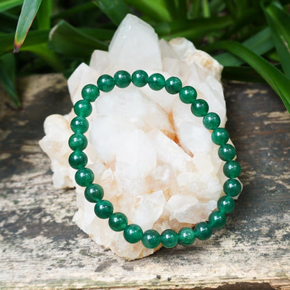 6MM Emerald Bracelet for Unisex | Fits for about 6-6.5'' Wrist | Birthstone of May | Heart Chakra Green Crysta| Spritual Healing Valentines Gift for Friends and Familys on any Festival