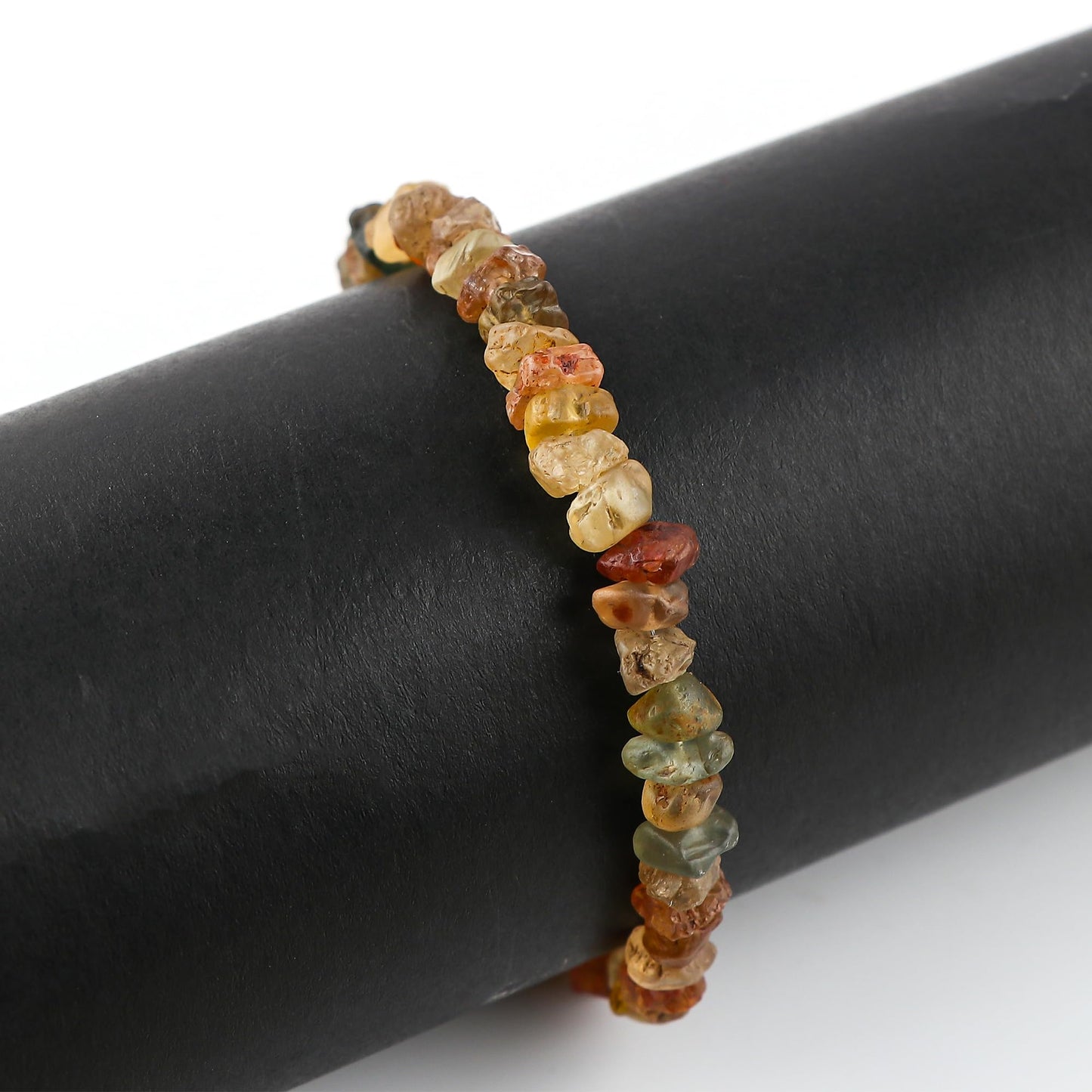 CRYSTALINES Genuine Raw Brown Zircon Gemstone Bracelet, Handmade Bohemian Jewelry, Rough Stone Gold Plated Bracelet, Chakra & Healing Crystals, Christmas Gift for Her (Size.7+1inch)