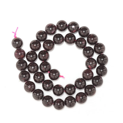 35pcs 10mm Natural Stone Beads Red Garnet Beads Energy Crystal Healing Power Gemstone for Jewelry Making, DIY Bracelet Necklace