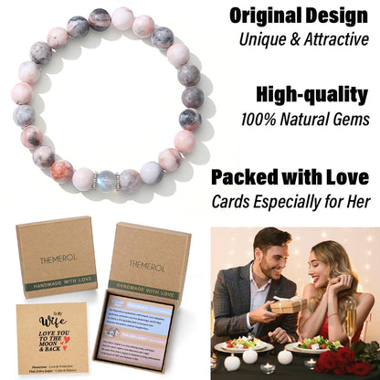 THEMEROL Gifts for Wife from Husband Anniversary Birthday Gifts for Wife Her Mothers Day Gifts Beaded Bracelet Women Valentines Day Christmas Unique Romantic