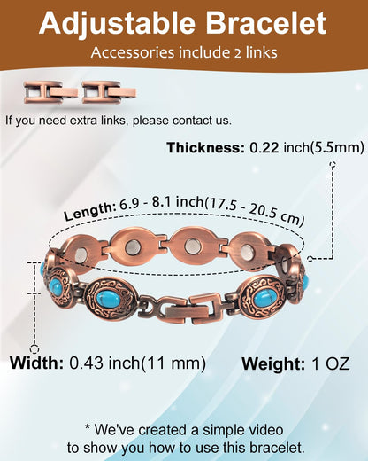 MagVIVACE Copper Bracelet for Women, Magnetic Jewelry with Magnet