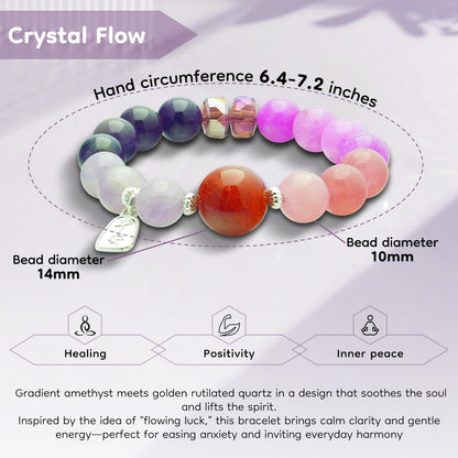 CNYTPE Healing Crystal Bracelet for Women – Amethyst Feng Shui Beaded Bracelet for Anxiety Relief, Spiritual Energy, Zodiac Protection, Chinese Style Lucky Gift (Amethyst Style)