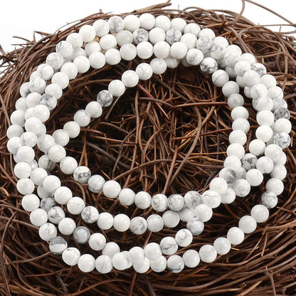 MASSIVE BEADS Howlite - Stone of Good Sleep - Handmade Yoga Stretch Elastic Bracelet Natural Stone Crystal Healing Power Energy Gifts for Unisex Adult 4mm