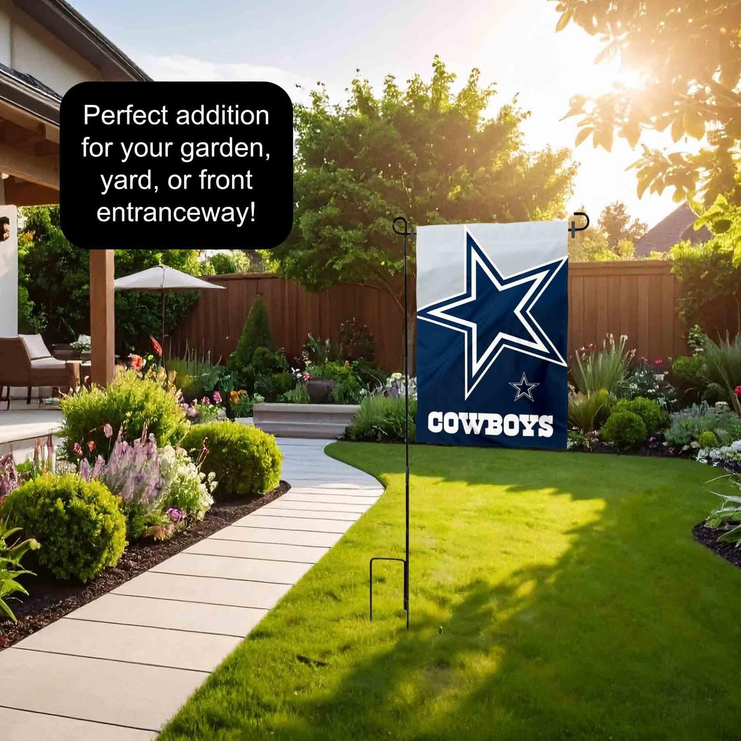 WinCraft Dallas Cowboys Bold Logo Garden Flag and Flagpole Mount