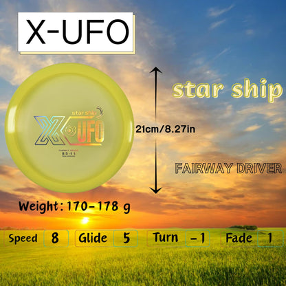 X-UFO Disc Golf Set - Disc Golf Starter Set 5 Pieces, with Putter, Driver, Mid-Range Discs, Mini Discs,Disc Golf Discs Set 170-180 Grams,PDGA Certified Golf Disc (Set 4)